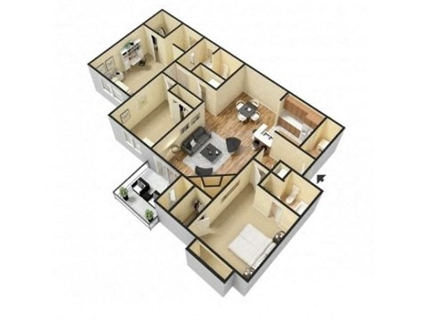 the bluebird 3603 floor plan  1 bedroom  1190 sq ft